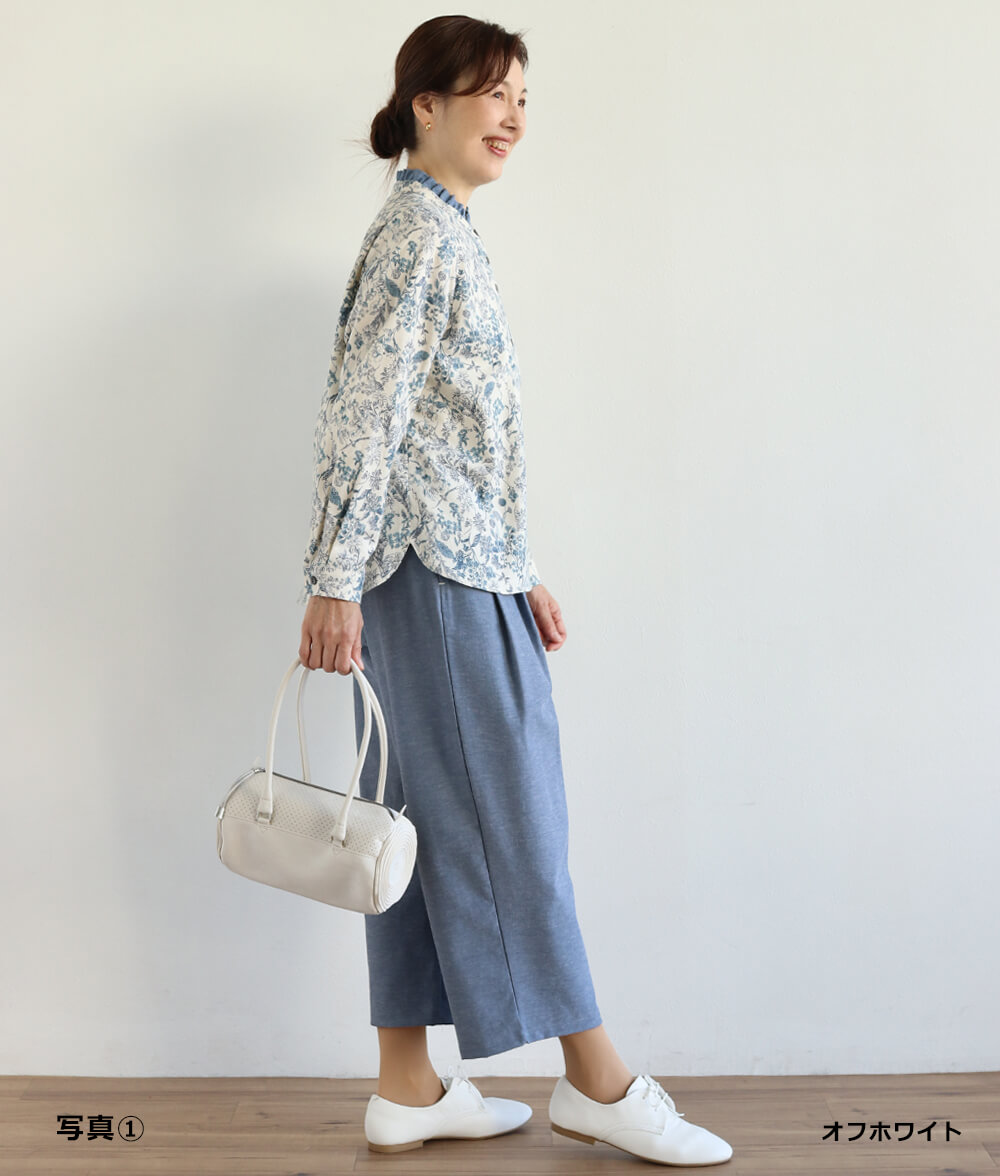 20ビエラ起毛花柄ブラウス