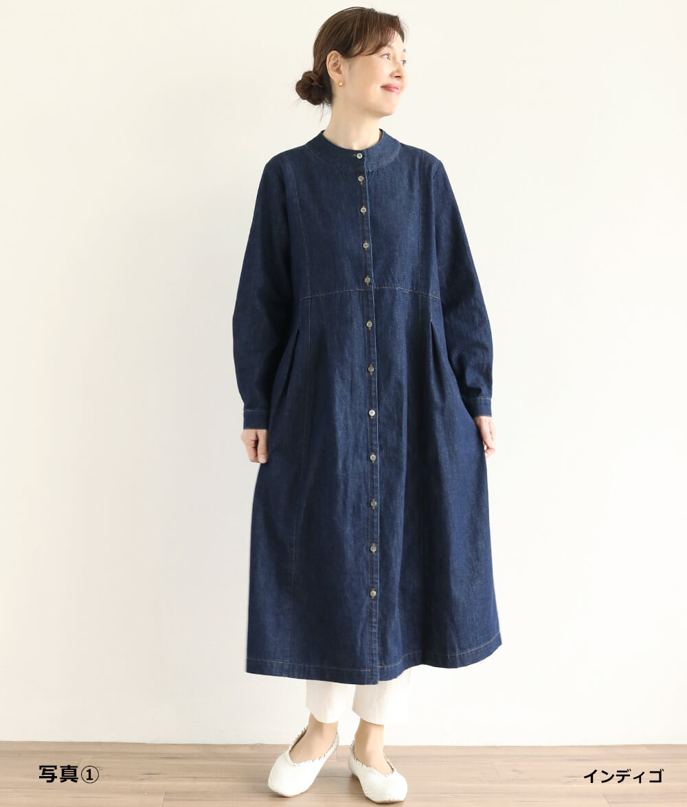 スラブデニムワンピース