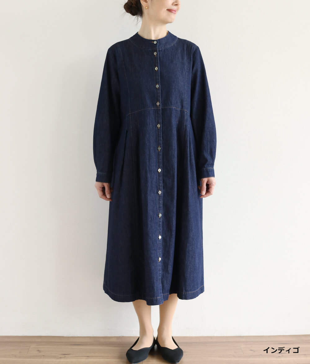 スラブデニムワンピース