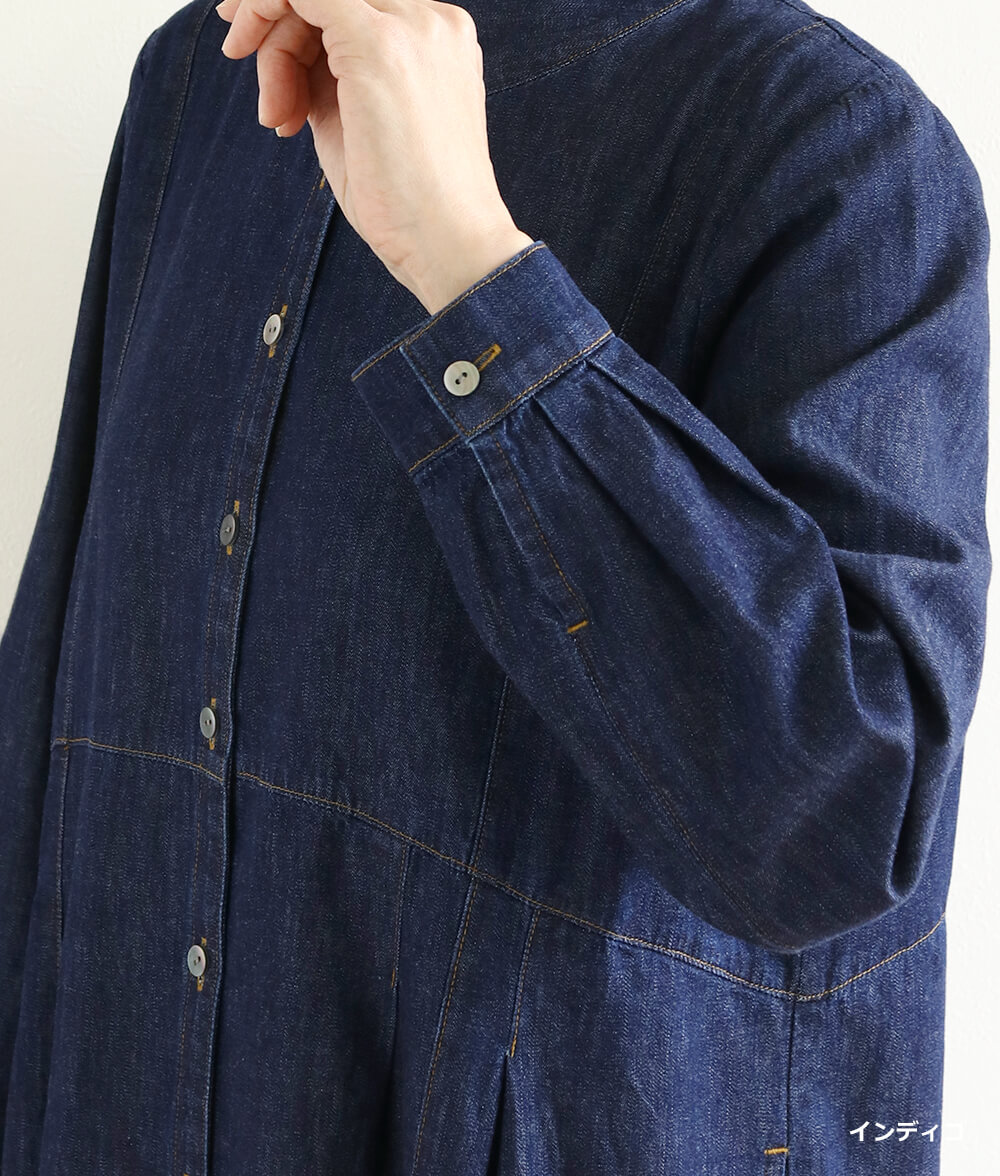 スラブデニムワンピース