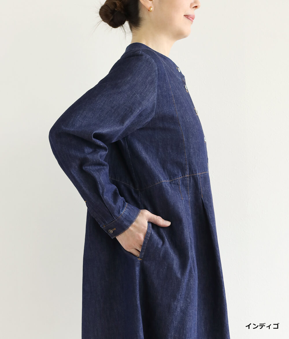 スラブデニムワンピース