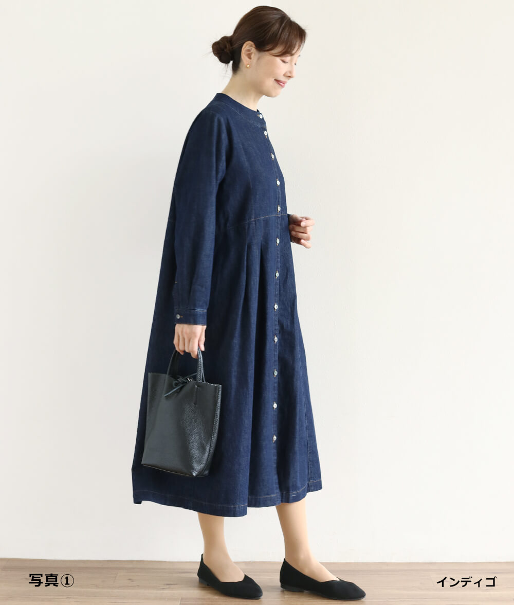 スラブデニムワンピース