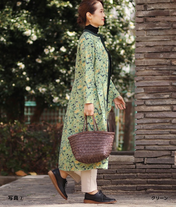 コットンビエラフラワーワンピースl 40代・50代からの婦人服