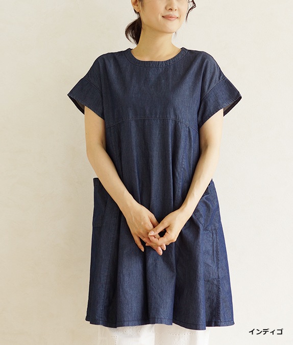 極美品　レオナール　コットン　フレンチスリーブ　チュニック　ゆったり38 極美品 レオナール コットン フレンチスリーブ チュニック ゆったり38