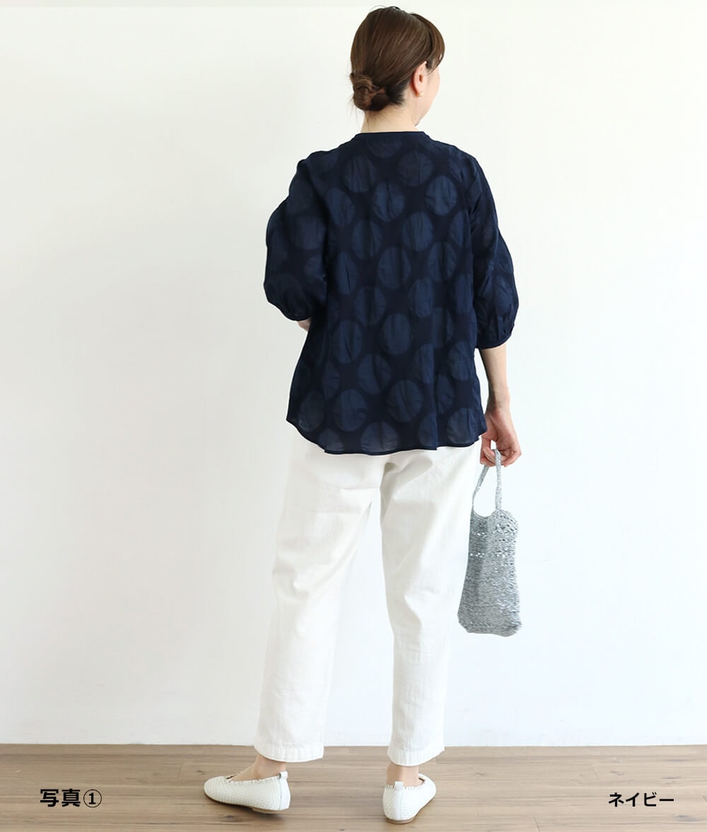 【SALE20%OFF】塩縮ドットブラウス