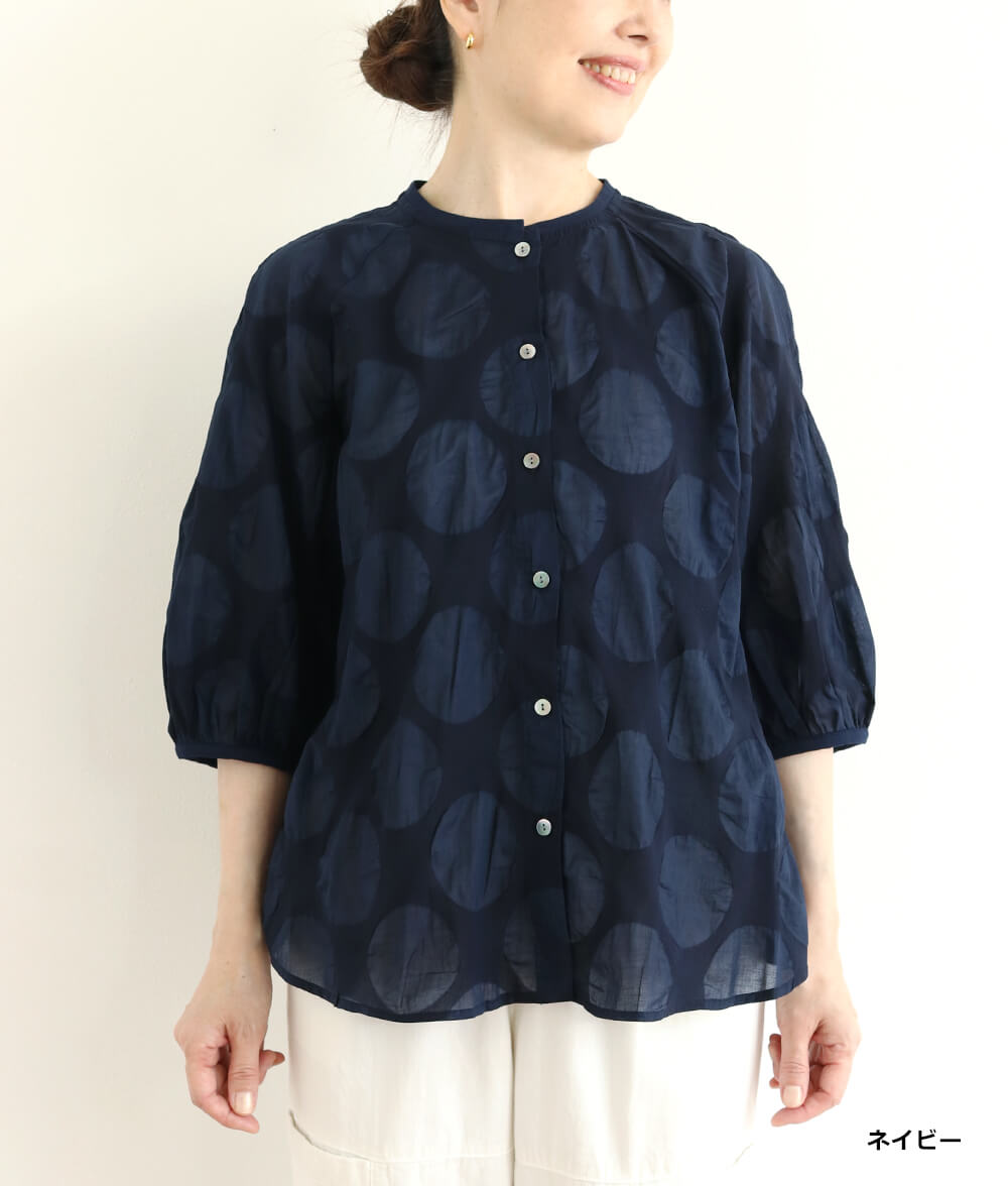 【SALE20%OFF】塩縮ドットブラウス