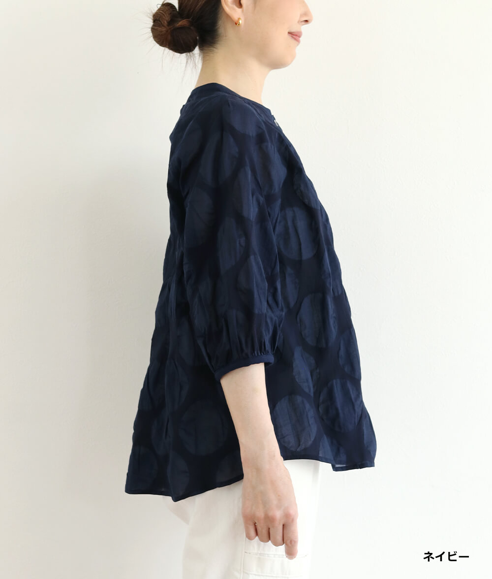 【SALE20%OFF】塩縮ドットブラウス