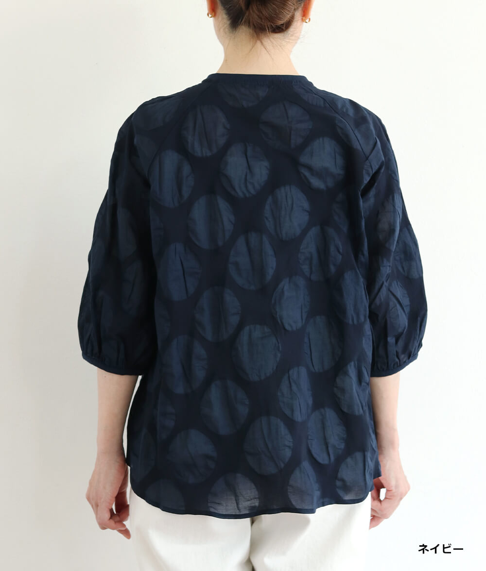 【SALE20%OFF】塩縮ドットブラウス