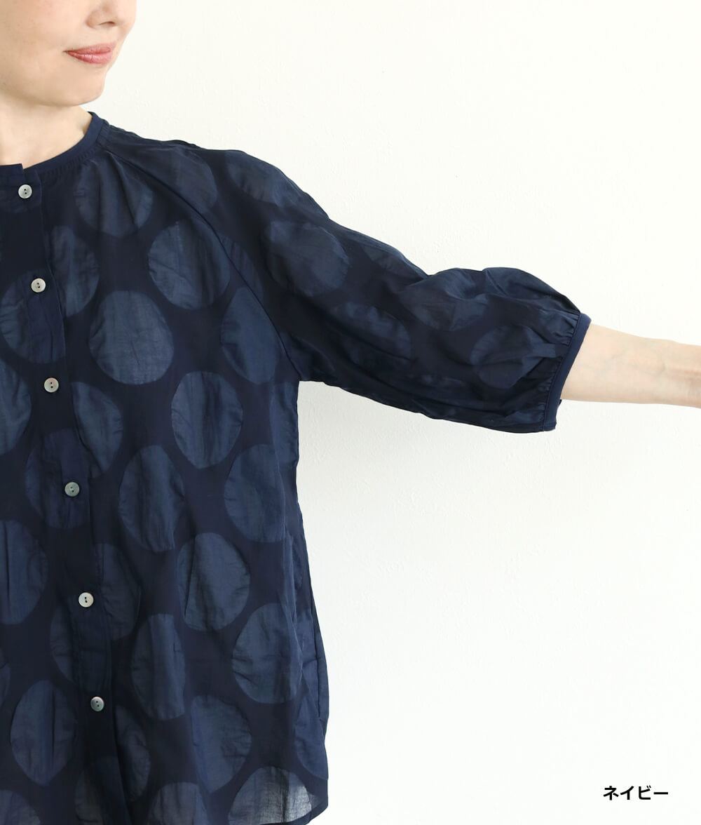 【SALE20%OFF】塩縮ドットブラウス