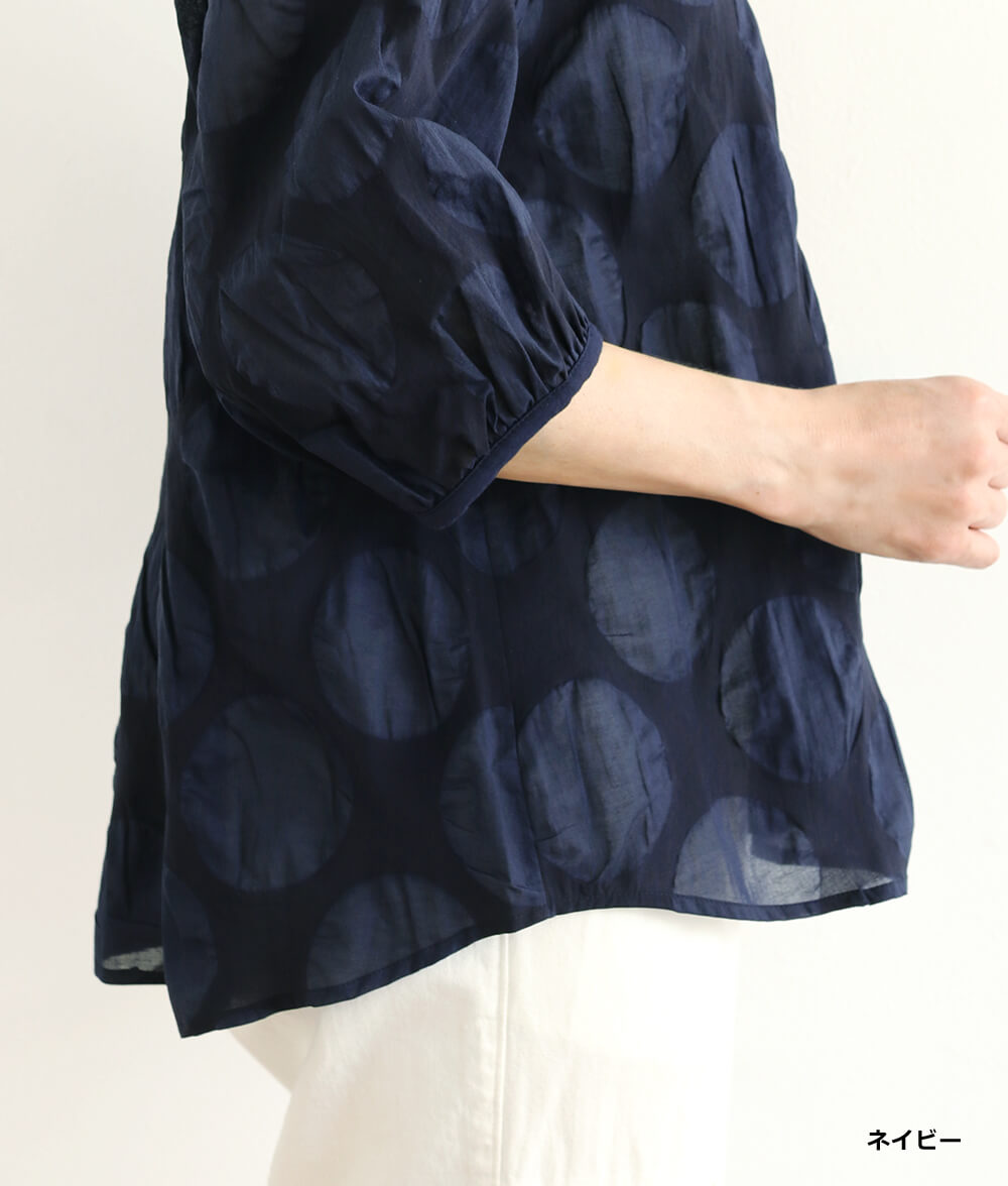 【SALE20%OFF】塩縮ドットブラウス