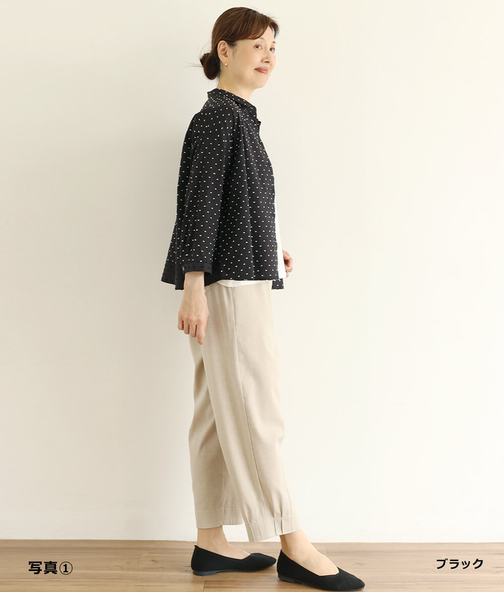 【7/10(金)10：00～◆再値下げSALE30%OFF】カットドビードットブラウス