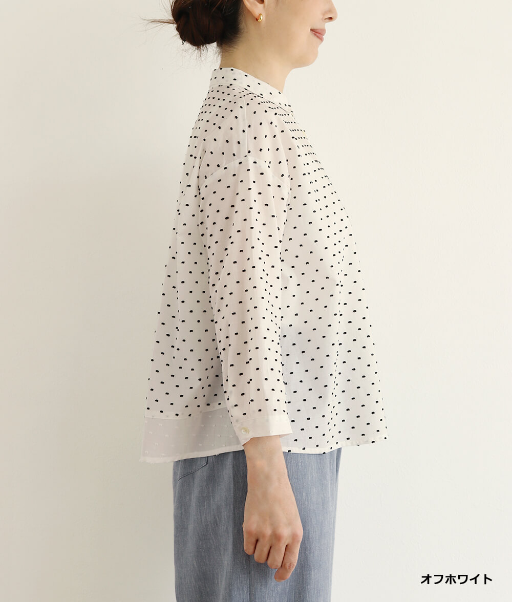 【7/10(金)10：00～◆再値下げSALE30%OFF】カットドビードットブラウス
