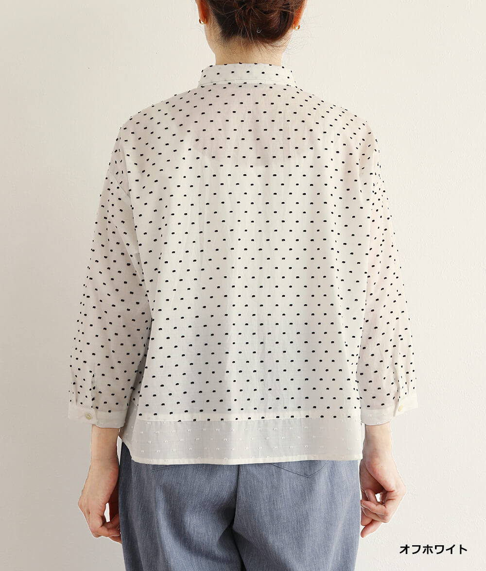 【7/10(金)10：00～◆再値下げSALE30%OFF】カットドビードットブラウス