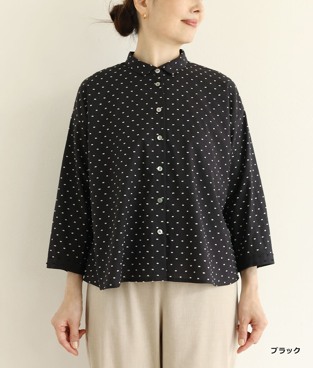 【7/10(金)10：00～◆再値下げSALE30%OFF】カットドビードットブラウス
