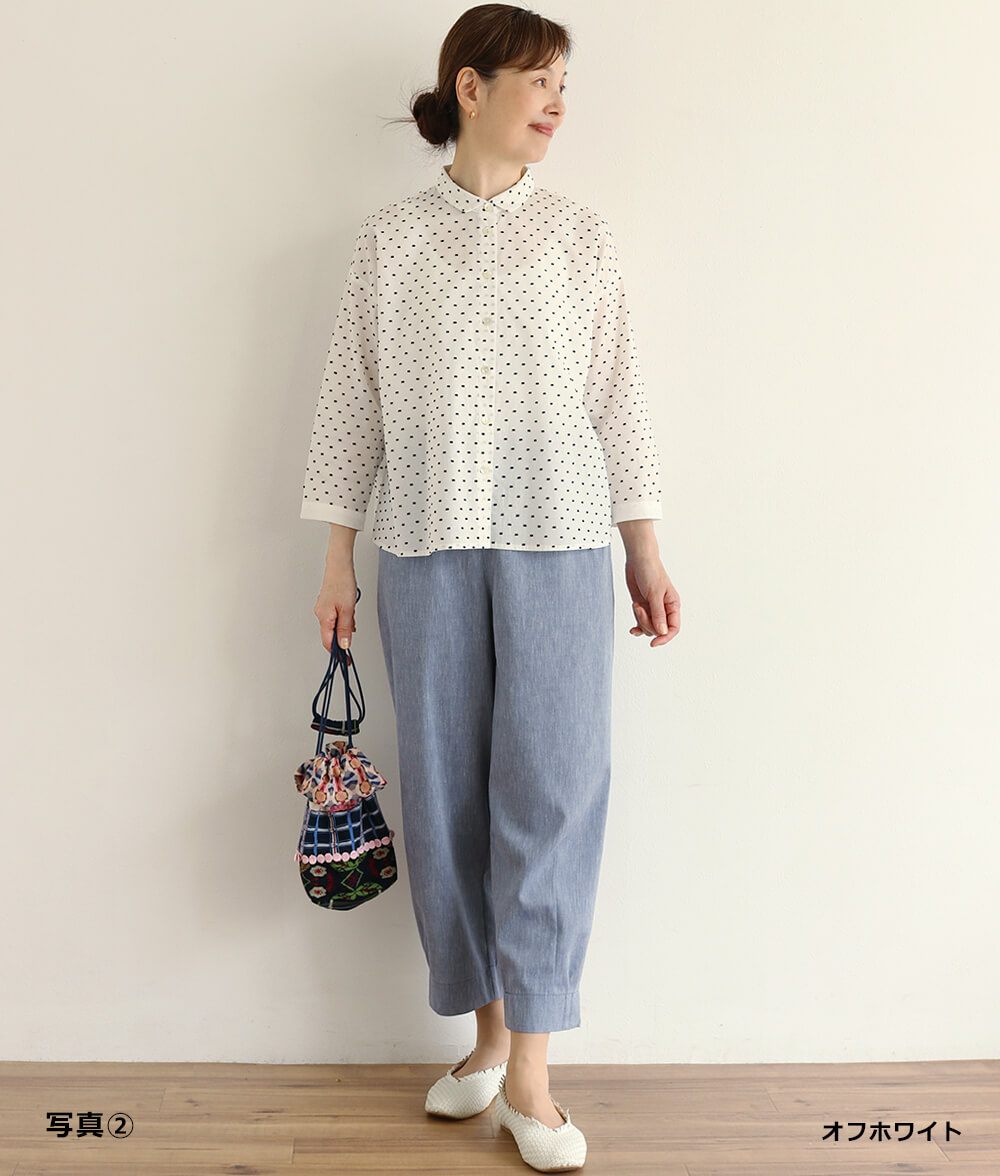 【7/10(金)10：00～◆再値下げSALE30%OFF】カットドビードットブラウス
