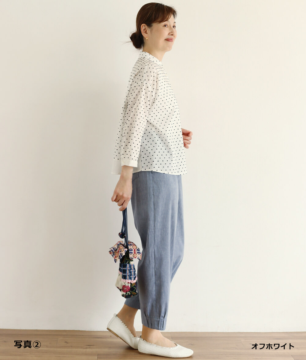 【7/10(金)10：00～◆再値下げSALE30%OFF】カットドビードットブラウス