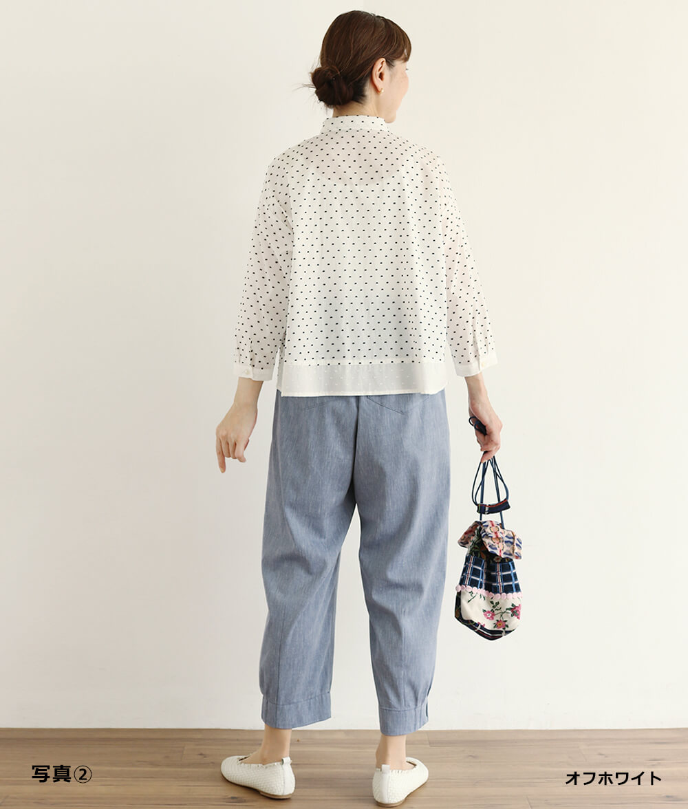 【7/10(金)10：00～◆再値下げSALE30%OFF】カットドビードットブラウス