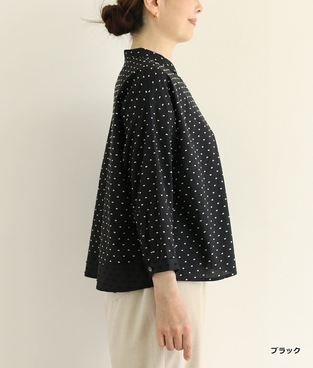 【7/10(金)10：00～◆再値下げSALE30%OFF】カットドビードットブラウス