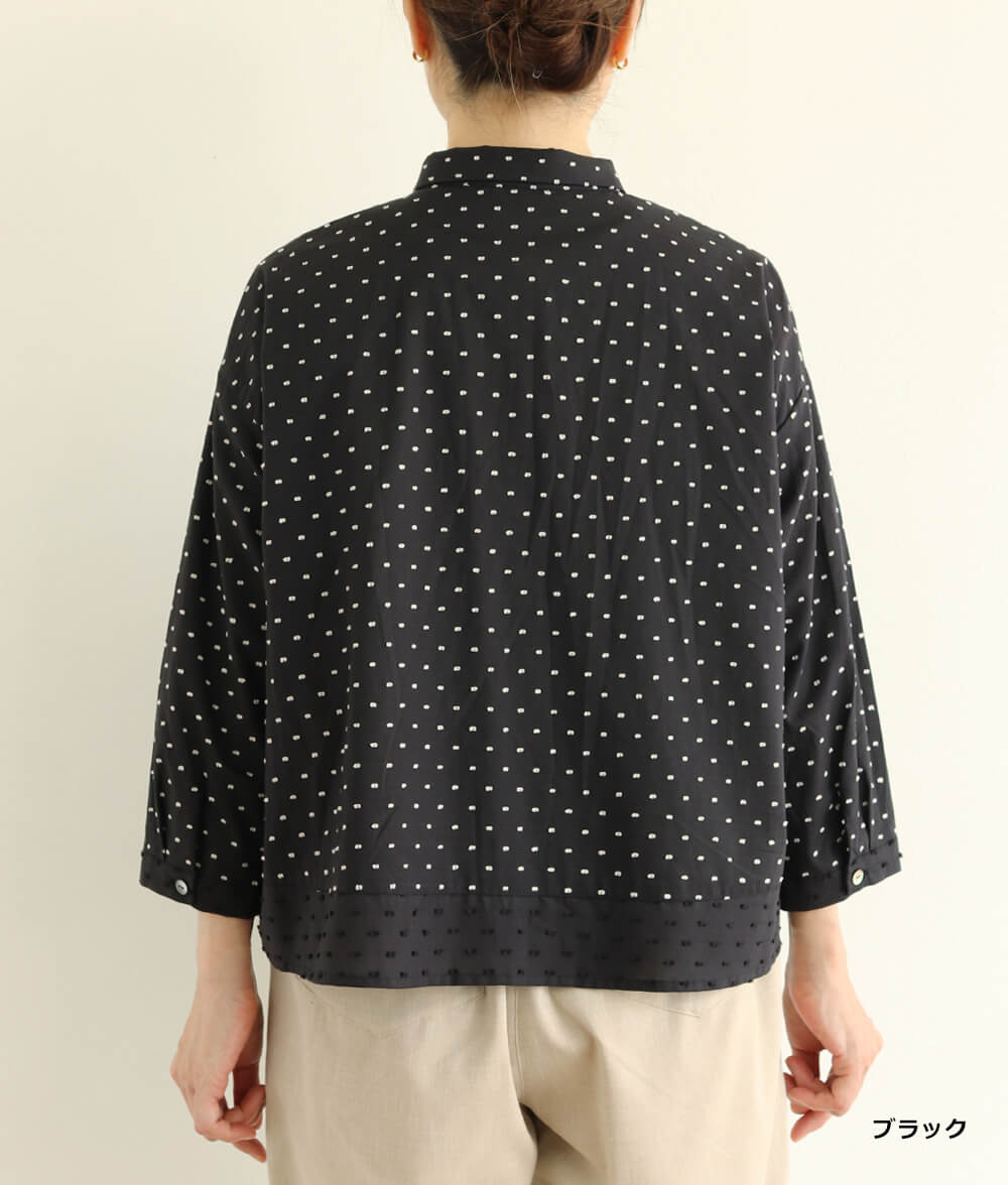 【7/10(金)10：00～◆再値下げSALE30%OFF】カットドビードットブラウス