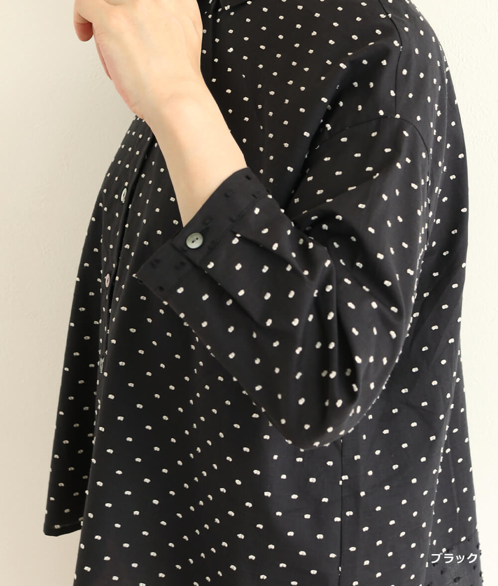 【7/10(金)10：00～◆再値下げSALE30%OFF】カットドビードットブラウス