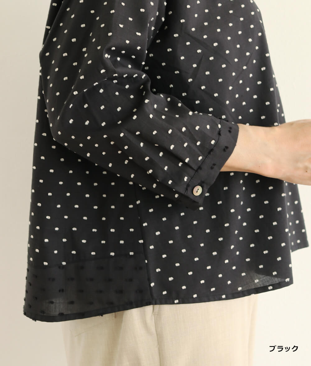 【7/10(金)10：00～◆再値下げSALE30%OFF】カットドビードットブラウス