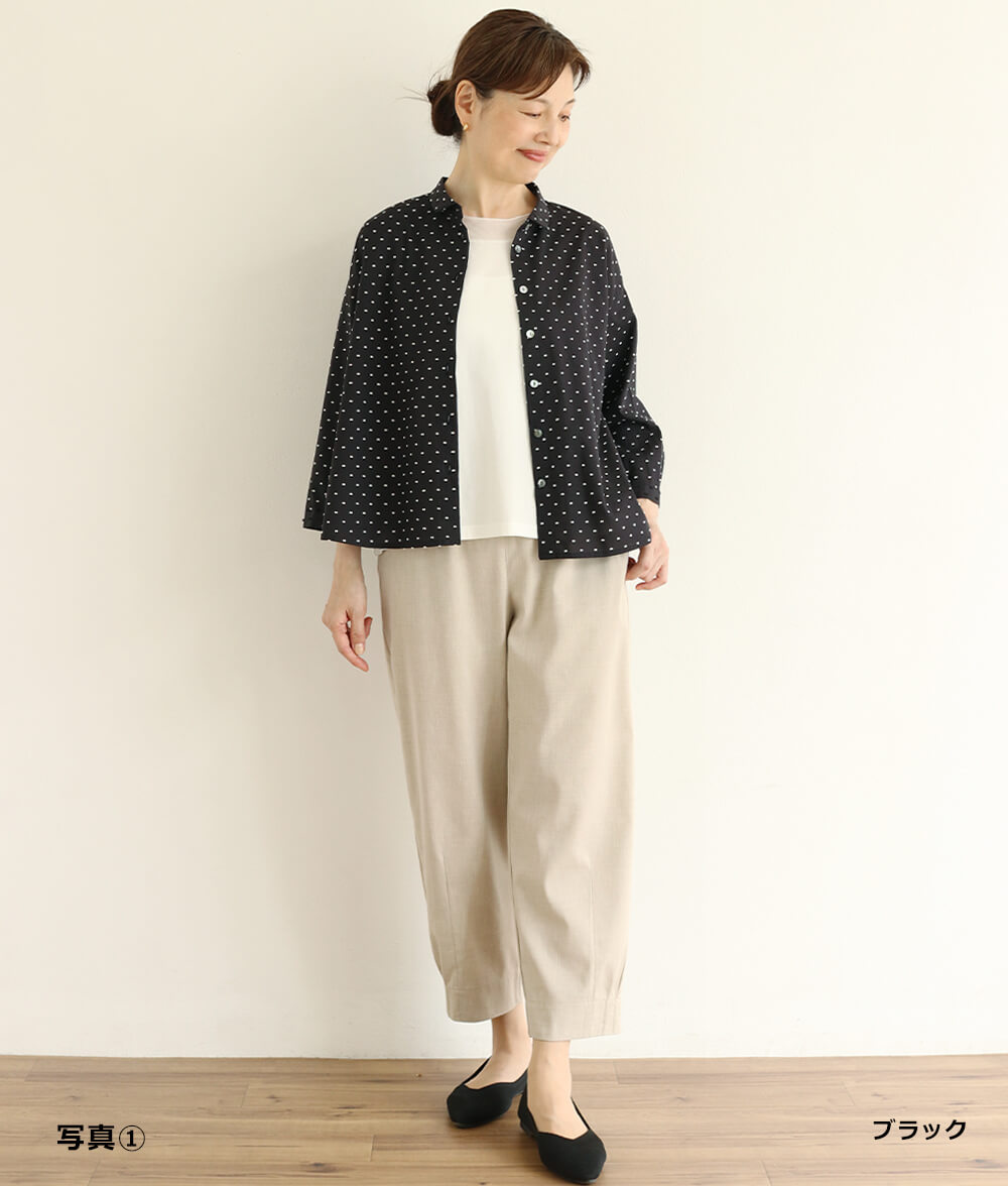 【7/10(金)10：00～◆再値下げSALE30%OFF】カットドビードットブラウス
