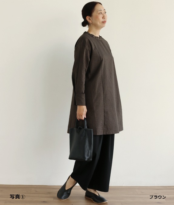 【SALE40％OFF】先染めサッカーチュニック