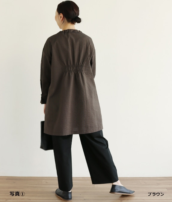 【SALE40％OFF】先染めサッカーチュニック