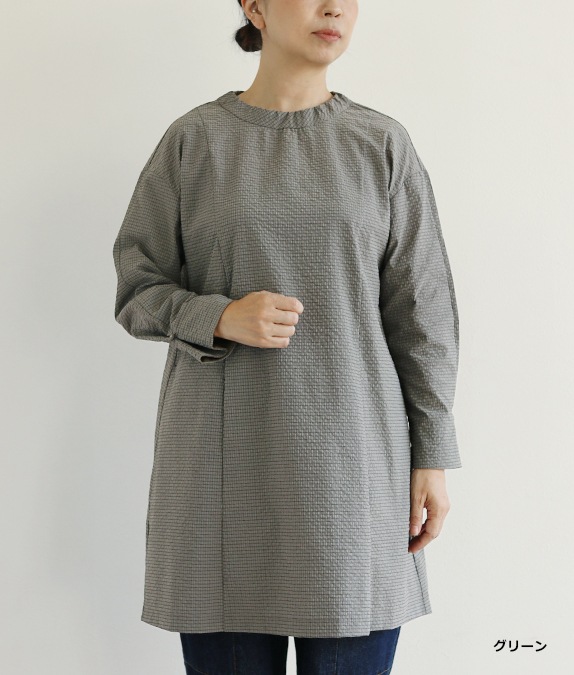 【SALE40％OFF】先染めサッカーチュニック