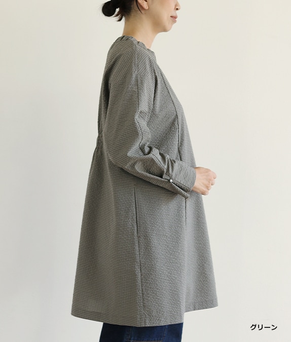 【SALE40％OFF】先染めサッカーチュニック