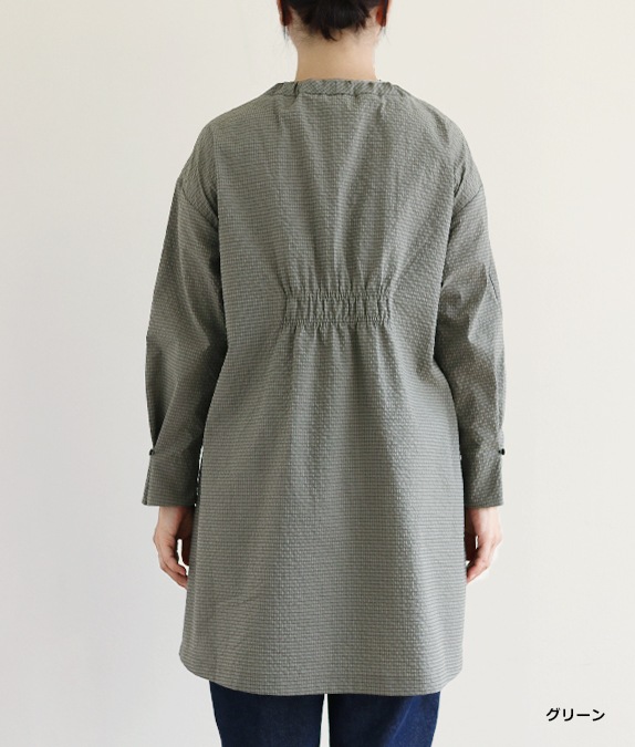 【SALE40％OFF】先染めサッカーチュニック