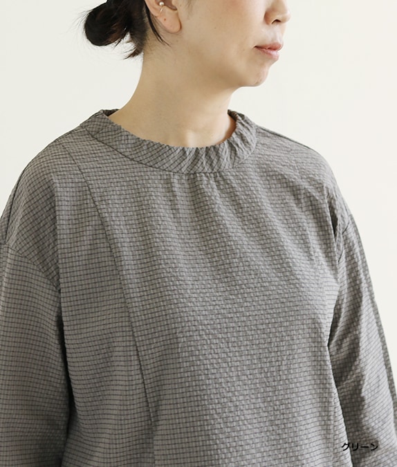 【SALE40％OFF】先染めサッカーチュニック