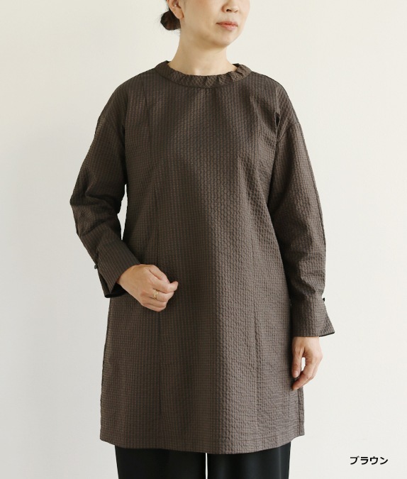 【SALE40％OFF】先染めサッカーチュニック