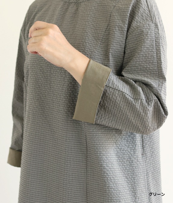 【SALE40％OFF】先染めサッカーチュニック