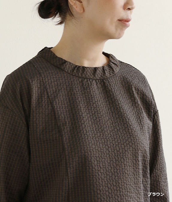 【SALE40％OFF】先染めサッカーチュニック