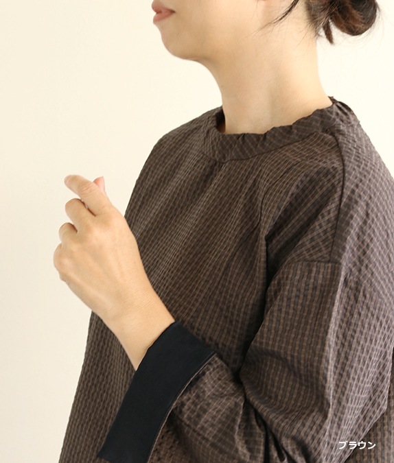 【SALE40％OFF】先染めサッカーチュニック