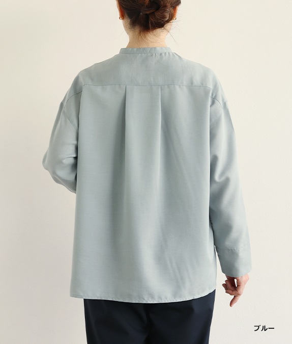 【SALE60%OFF】異素材使いタックブラウス