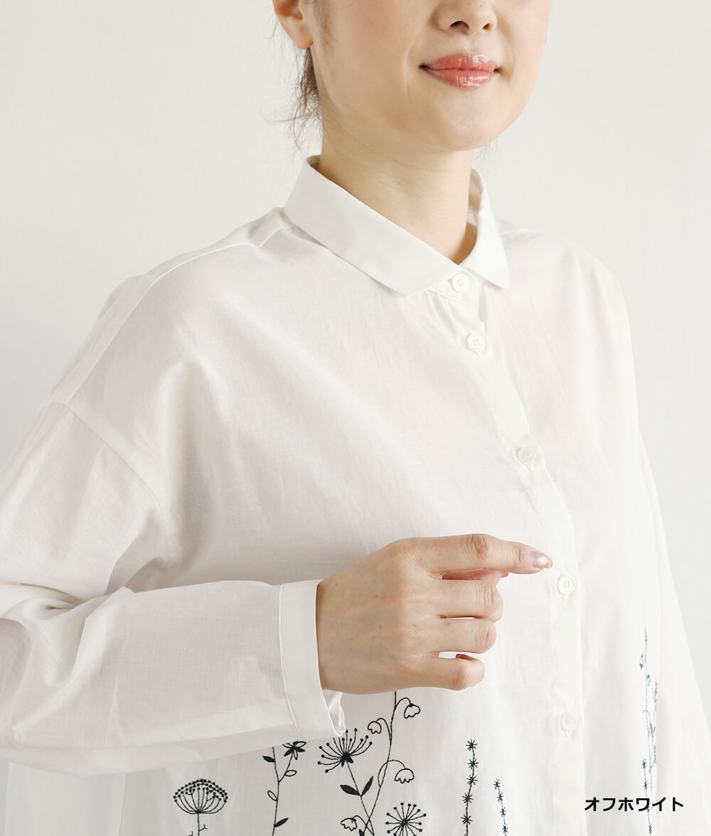 草花刺繍ブラウス前開きl 50代・60代からの婦人服 オルウェイズ公式