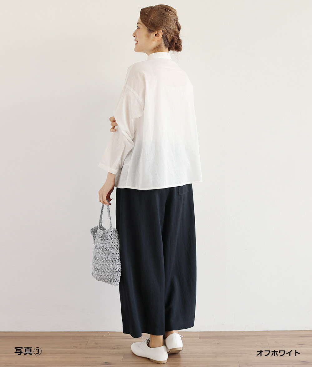 草花刺繍ブラウス前開き