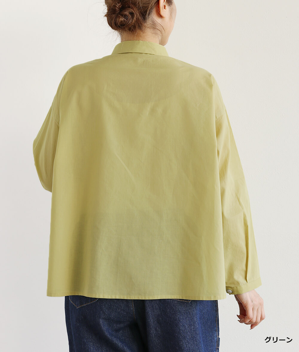 草花刺繍ブラウス前開き