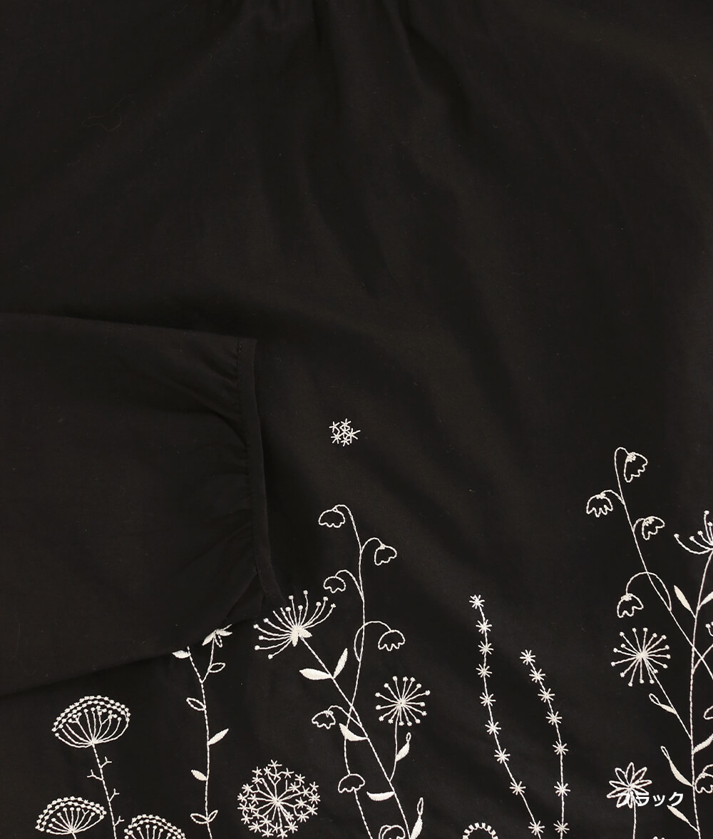 草花刺繍ブラウスかぶり