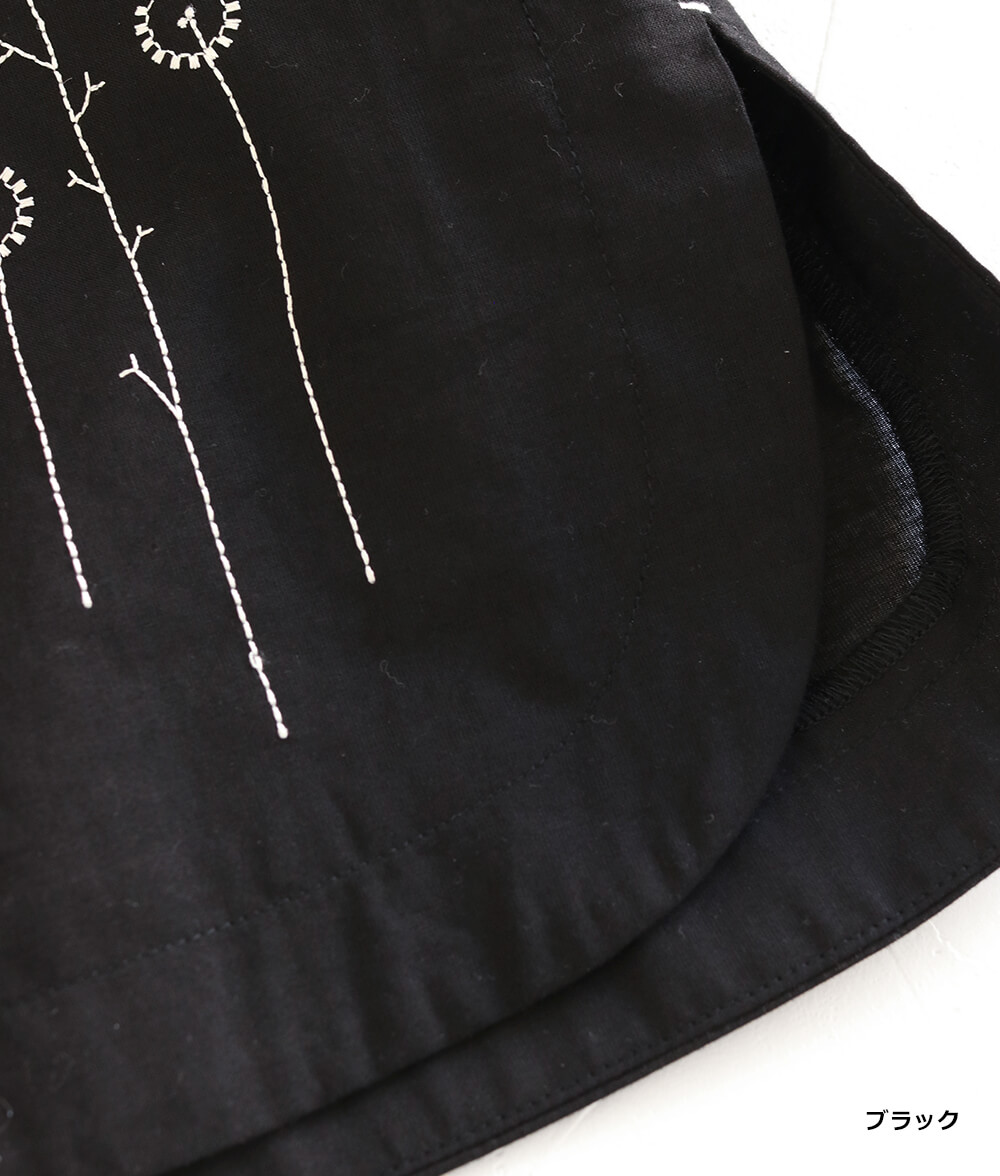 草花刺繍ブラウスかぶり