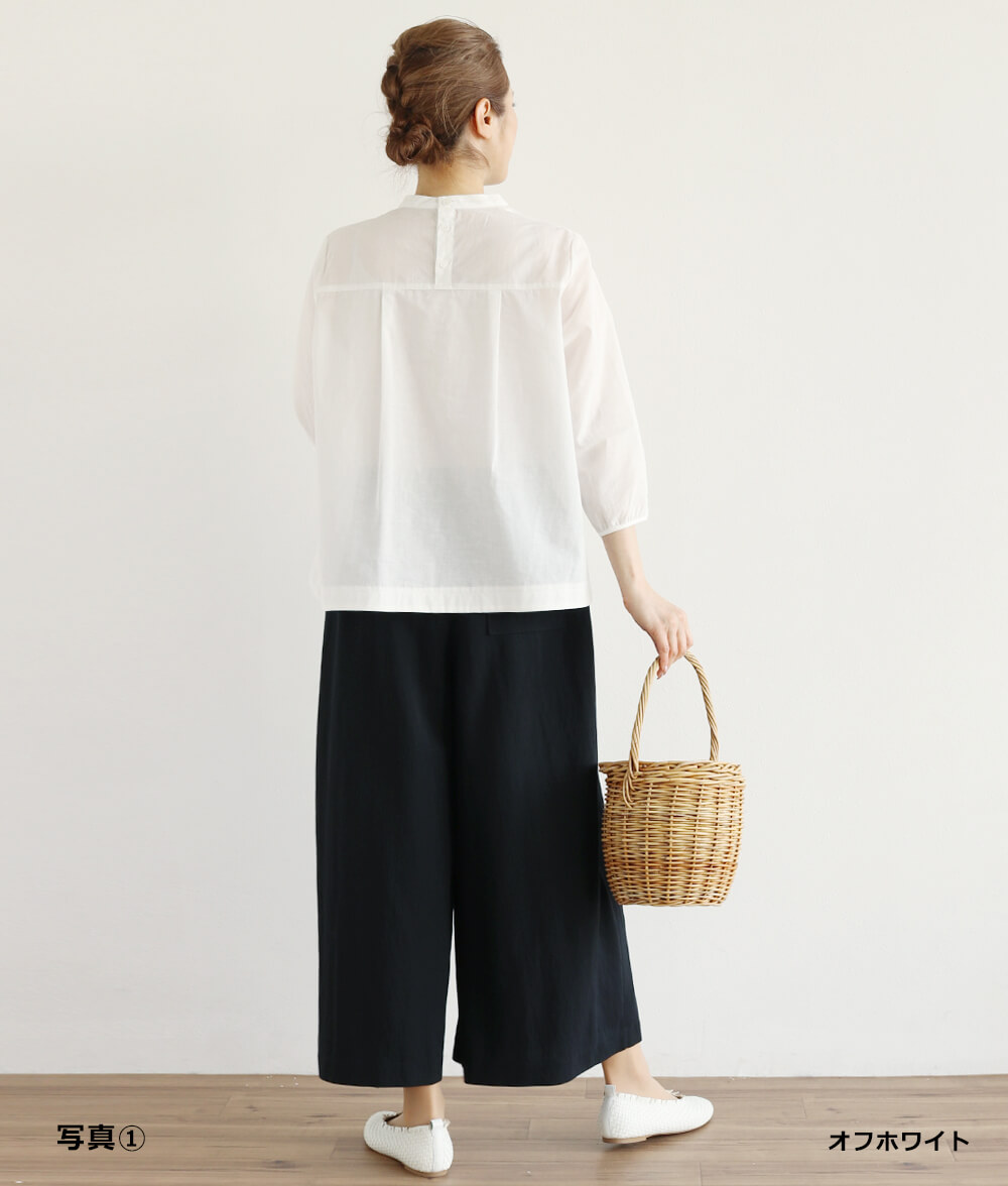 草花刺繍ブラウスかぶり