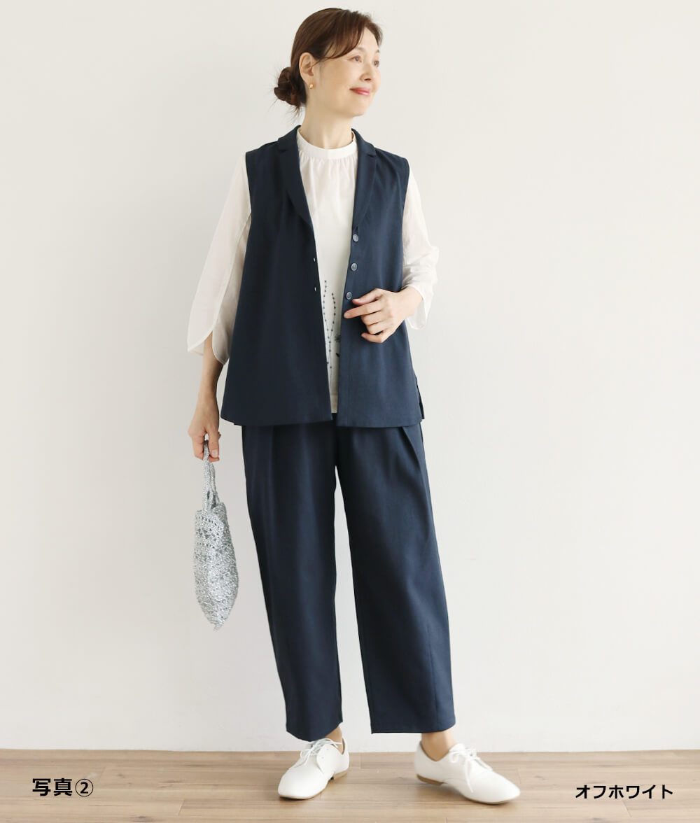 草花刺繍ブラウスかぶり