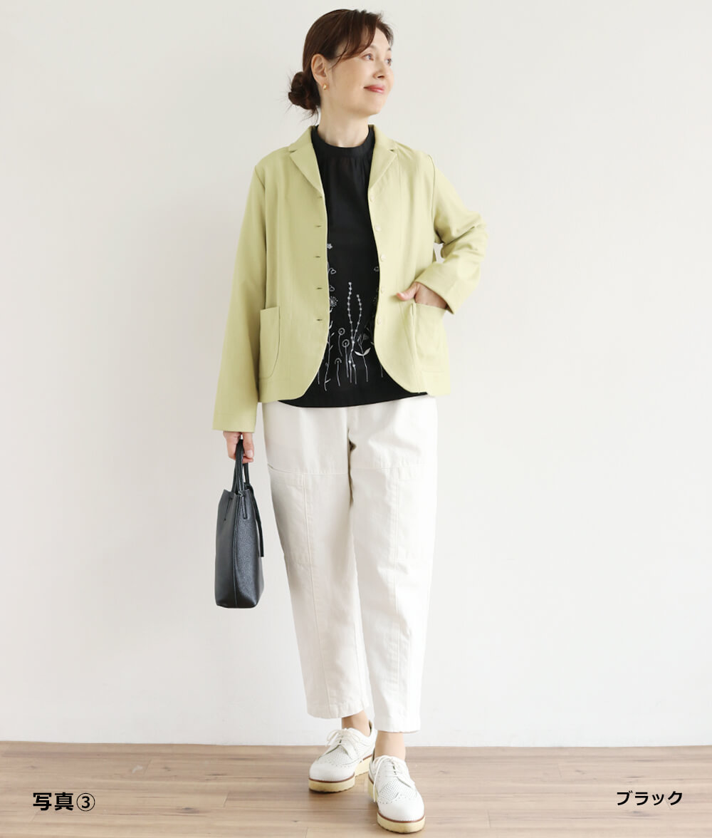 草花刺繍ブラウスかぶり