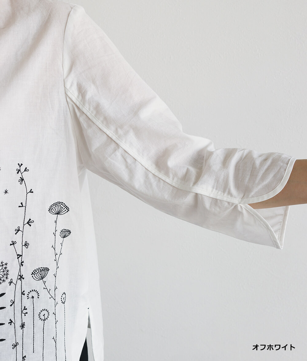 草花刺繍ブラウスかぶり