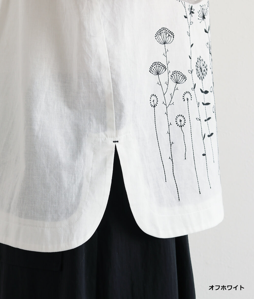 草花刺繍ブラウスかぶり