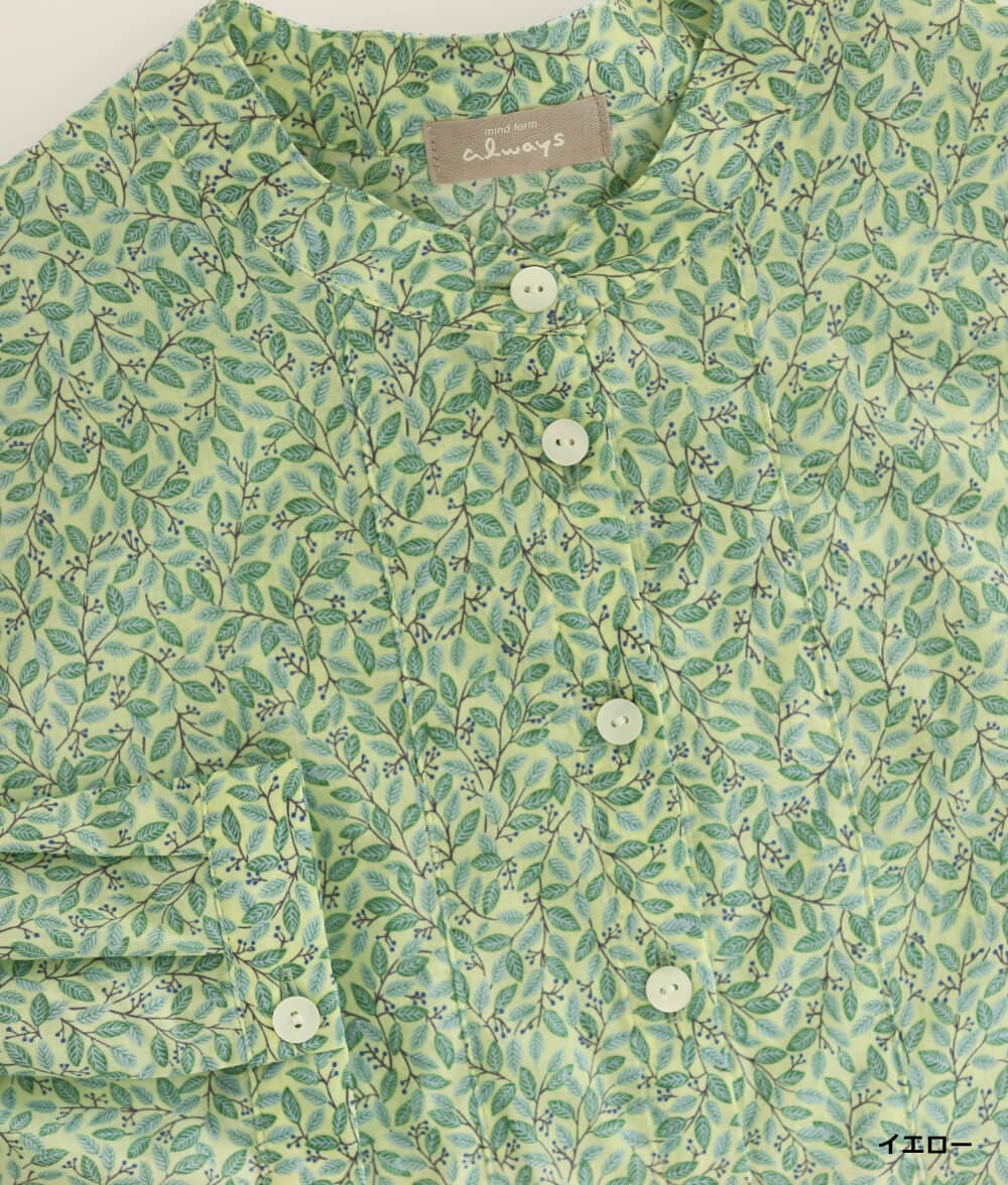 【SALE20%OFF】リーフ柄フレアーブラウス