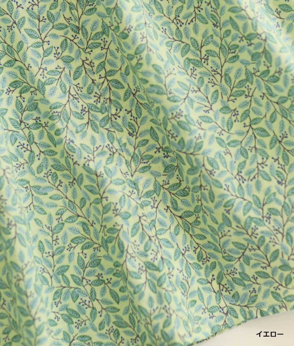 【SALE20%OFF】リーフ柄フレアーブラウス
