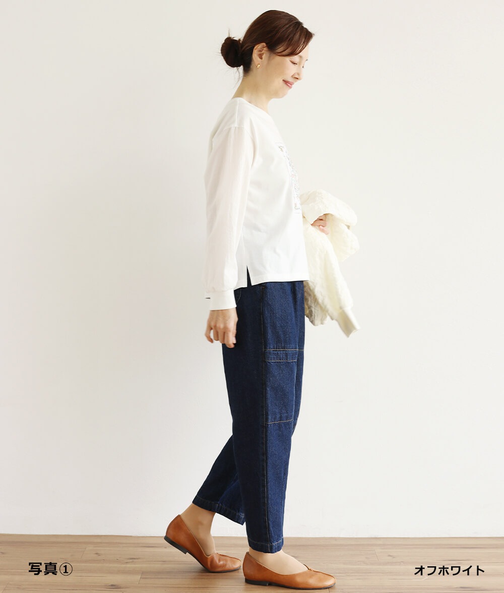 花刺繍プルオーバー